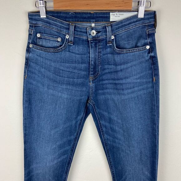 Rag & Bone Cate Mid-Rise Skinny Frayed Hem Jeans - Juni Wash - Picture 4 of 8